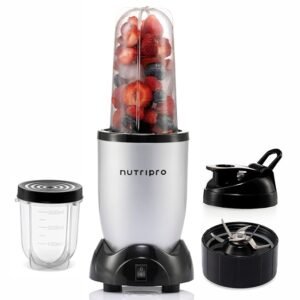 NutriPro Juicer Mixer Grinder - Smoothie Maker - 500 Watts (2 Jars & 1 Blade, Silver) - 2 Year Warranty